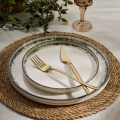 24 daļu porcelāna galda servīze, balta/brūna