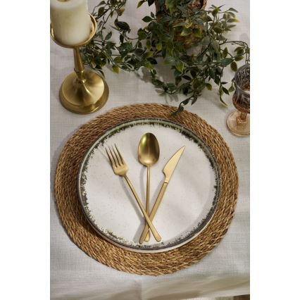 24 daļu porcelāna galda servīze, balta/brūna