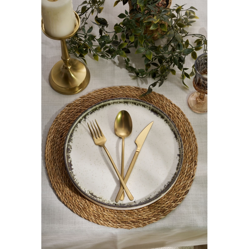 24 daļu porcelāna galda servīze, balta/brūna