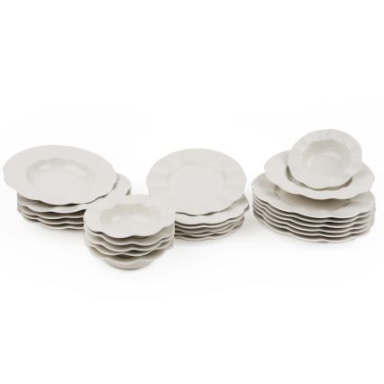 24 daļu porcelāna galda servīze, balta