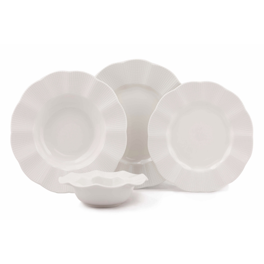 24 daļu porcelāna galda servīze, balta
