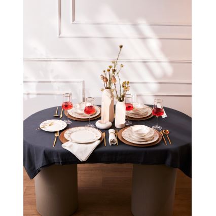 24 daļu porcelāna galda servīze, balta/pelēka
