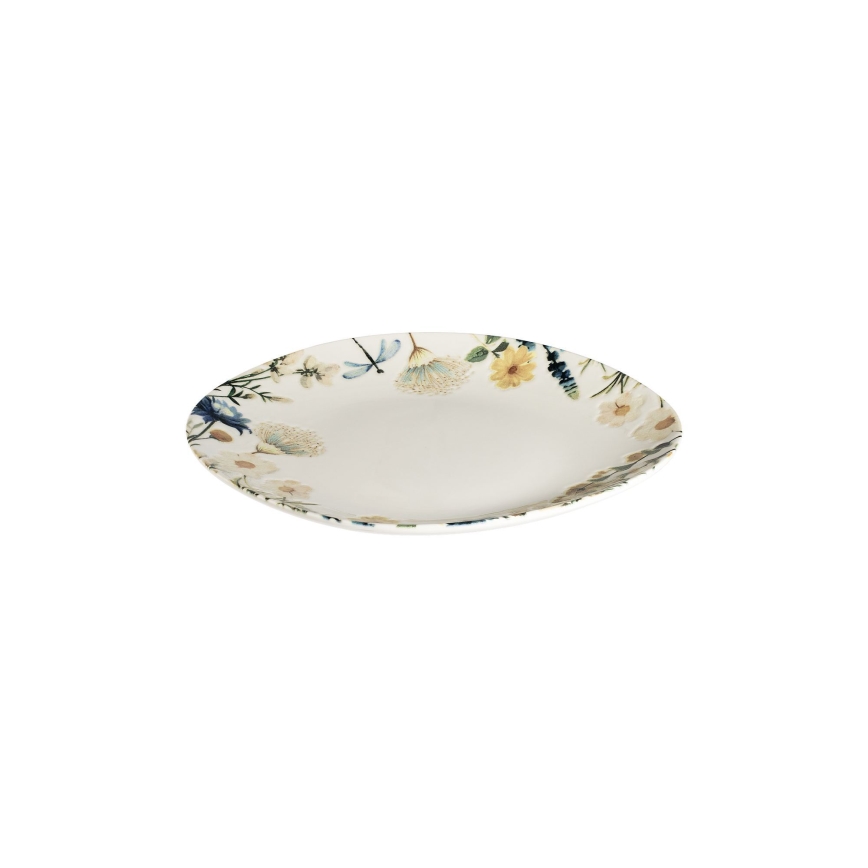 24 daļu porcelāna galda servīze, krāsaina/brūna