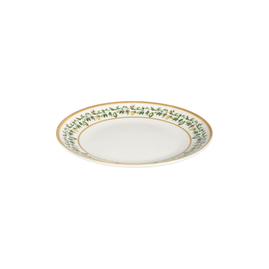 24 daļu porcelāna galda servīze, krēmkrāsaina, bēša vai zaļa
