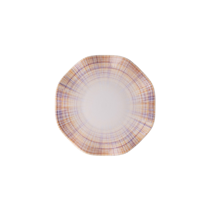 24 daļu porcelāna galda servīze, oranža/zila