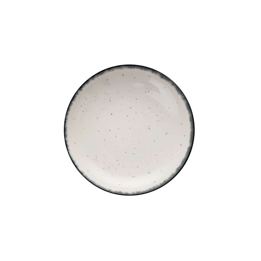 24 daļu porcelāna galda servīze — balta/melna