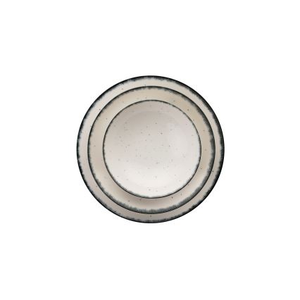 24 daļu porcelāna galda servīze — balta/melna