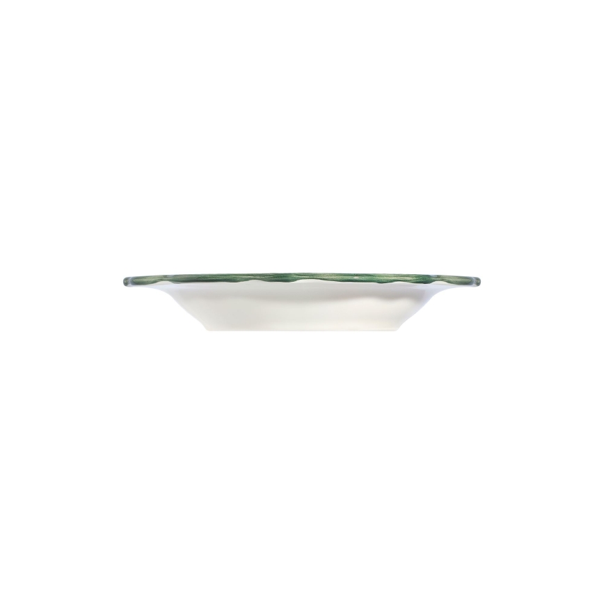 24 daļu porcelāna galda servīze — balta/zaļa/sarkana