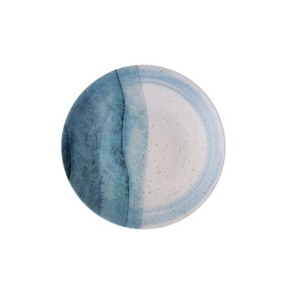 24 daļu porcelāna galda servīze — zila/krēmīga