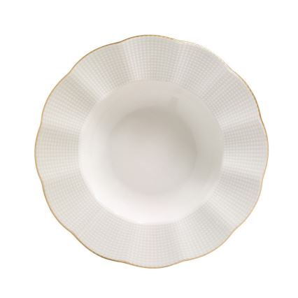 24 daļu porcelāna servīze, balta ar zelta apdari