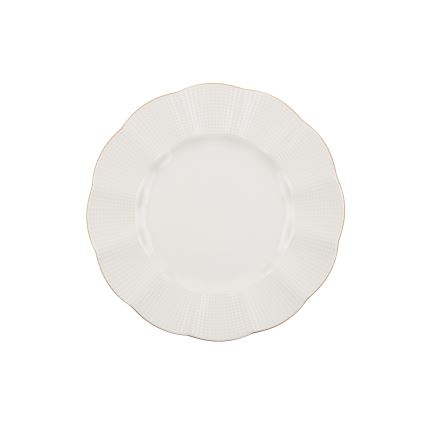 24 daļu porcelāna servīze, balta ar zelta apdari