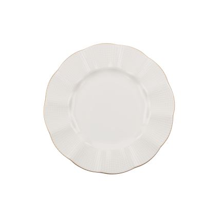 24 daļu porcelāna servīze, balta ar zelta apdari