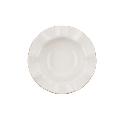 24 daļu porcelāna servīze, balta ar zelta apdari
