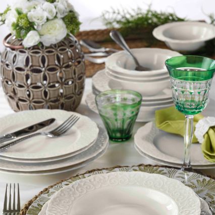 24 daļu porcelāna servīze, balta