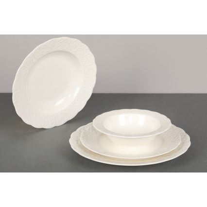 24 daļu porcelāna servīze, balta