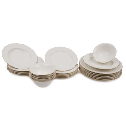 24 daļu porcelāna servīze, balta/zelta