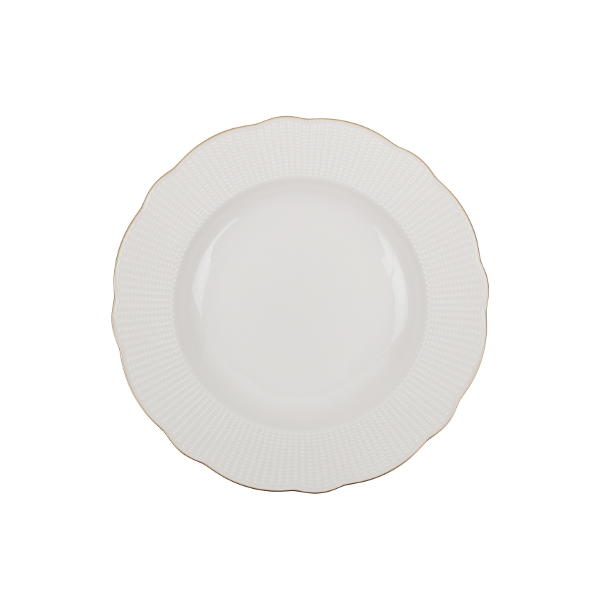 24 daļu porcelāna servīze, balta/zelta