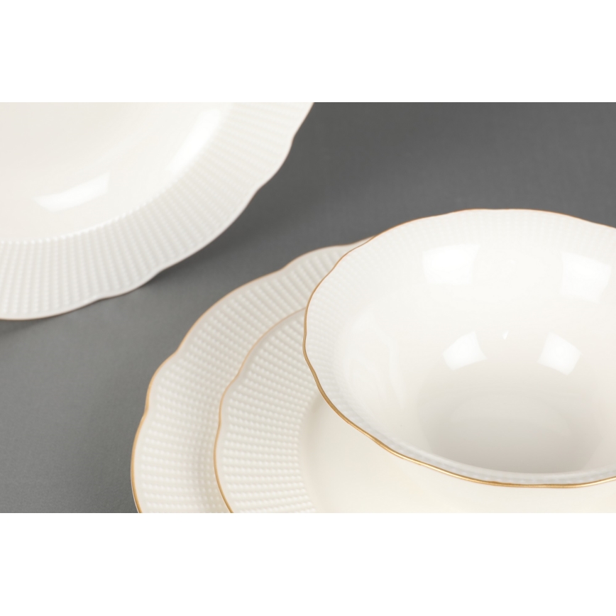 24 daļu porcelāna servīze, balta/zelta