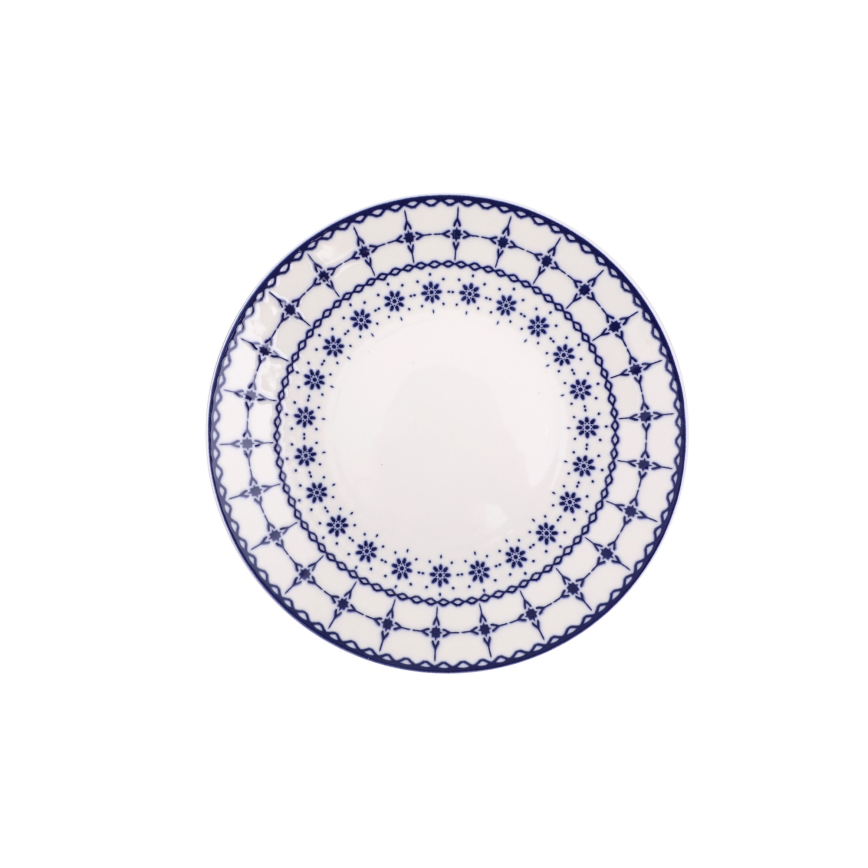 24 daļu porcelāna servīze, balta/zila