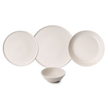 24 daļu porcelāna servīze, bēšā krāsā