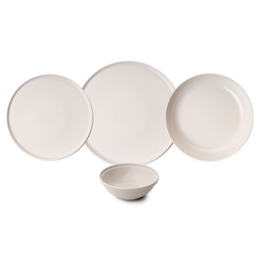 24 daļu porcelāna servīze, bēšā krāsā