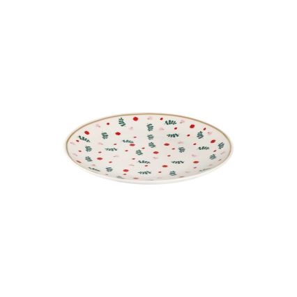 24 daļu porcelāna servīze — balta/sarkana/zaļa