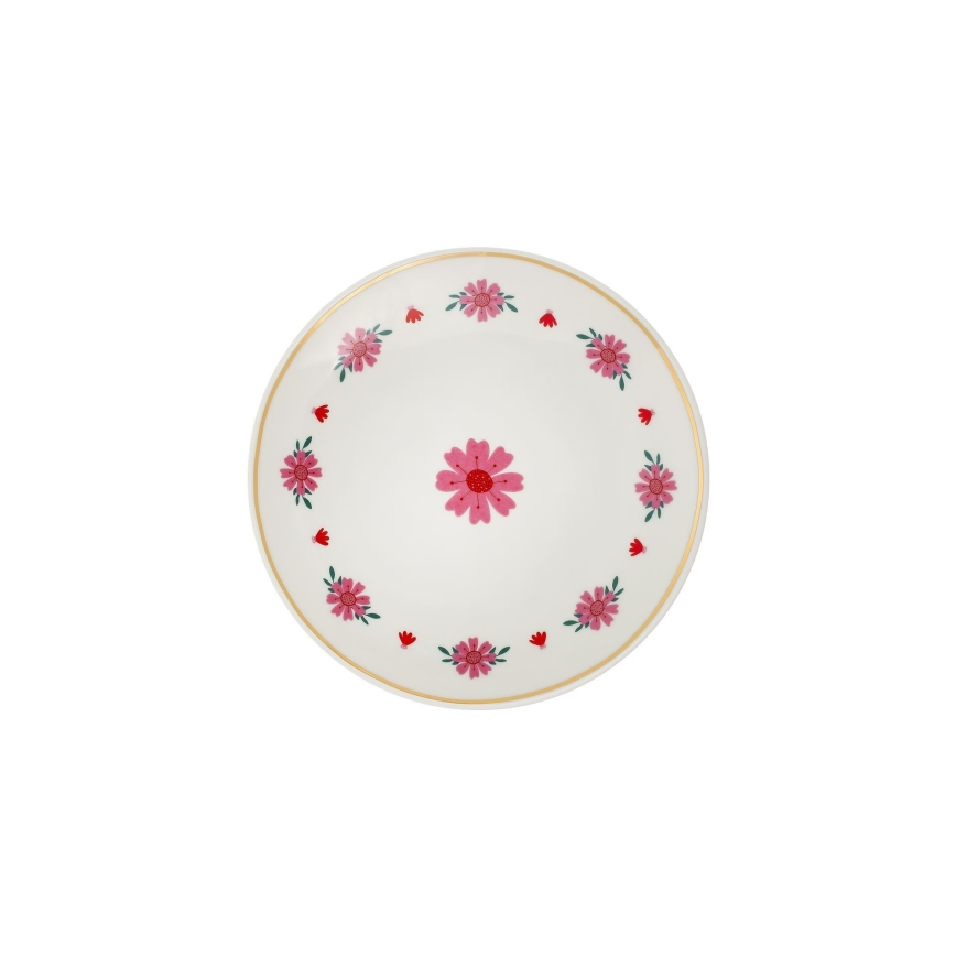 24 daļu porcelāna servīze — balta/sarkana/zaļa
