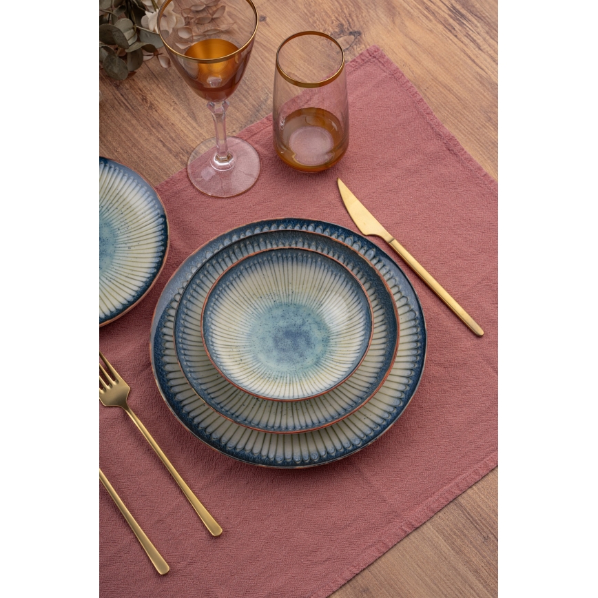 24 daļu porcelāna servīze — zila