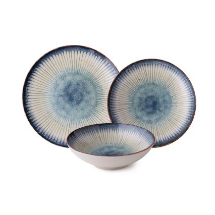 24 daļu porcelāna servīze — zila