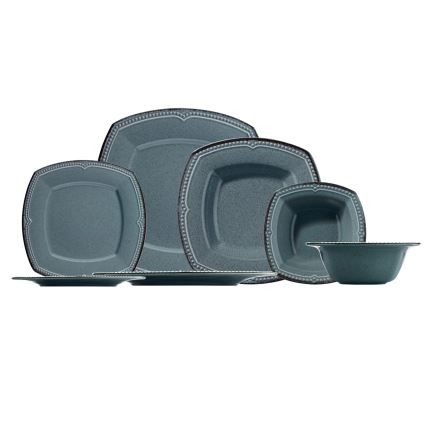 24 daļu porcelāna trauku komplekts, zils