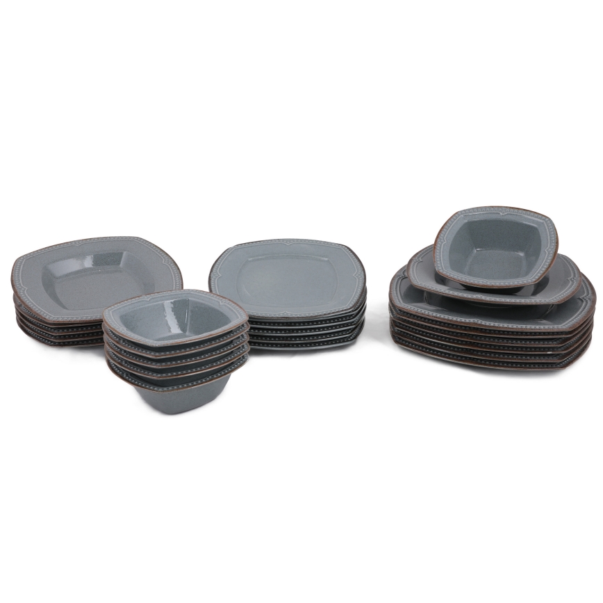 24 daļu porcelāna trauku komplekts, zils