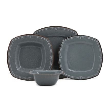 24 daļu porcelāna trauku komplekts, zils