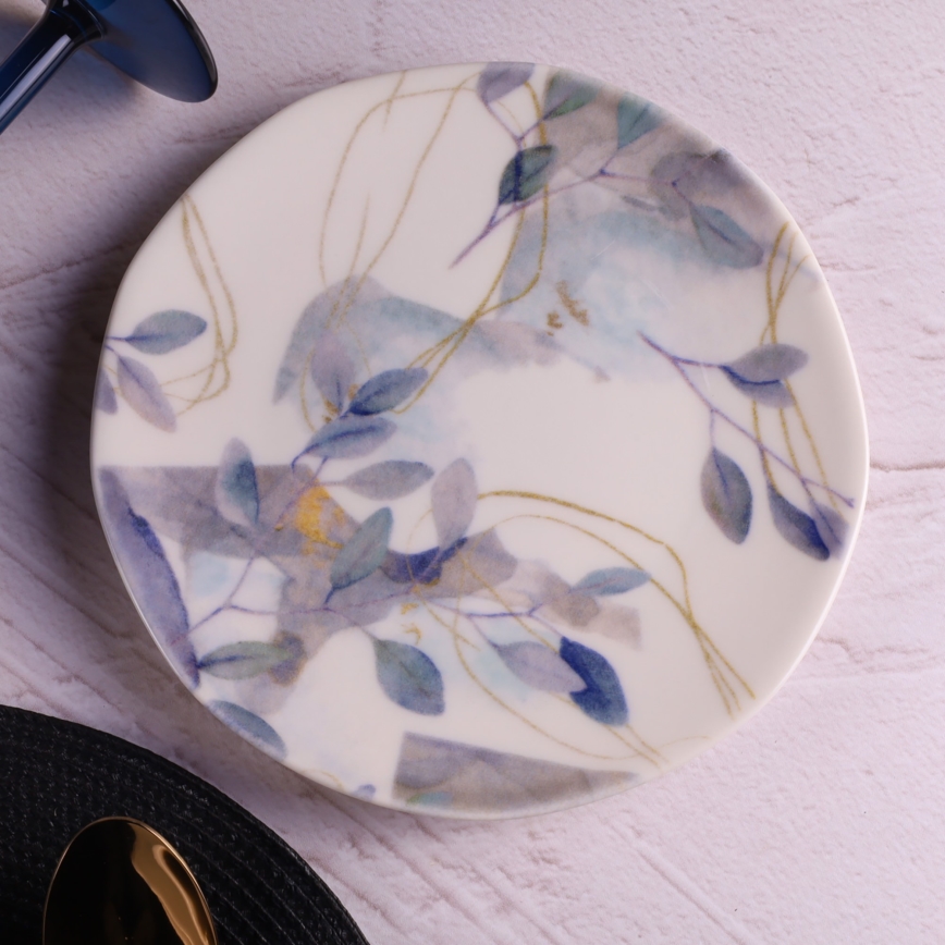 24 daļu porcelāna vakariņu servīze — balta/zila