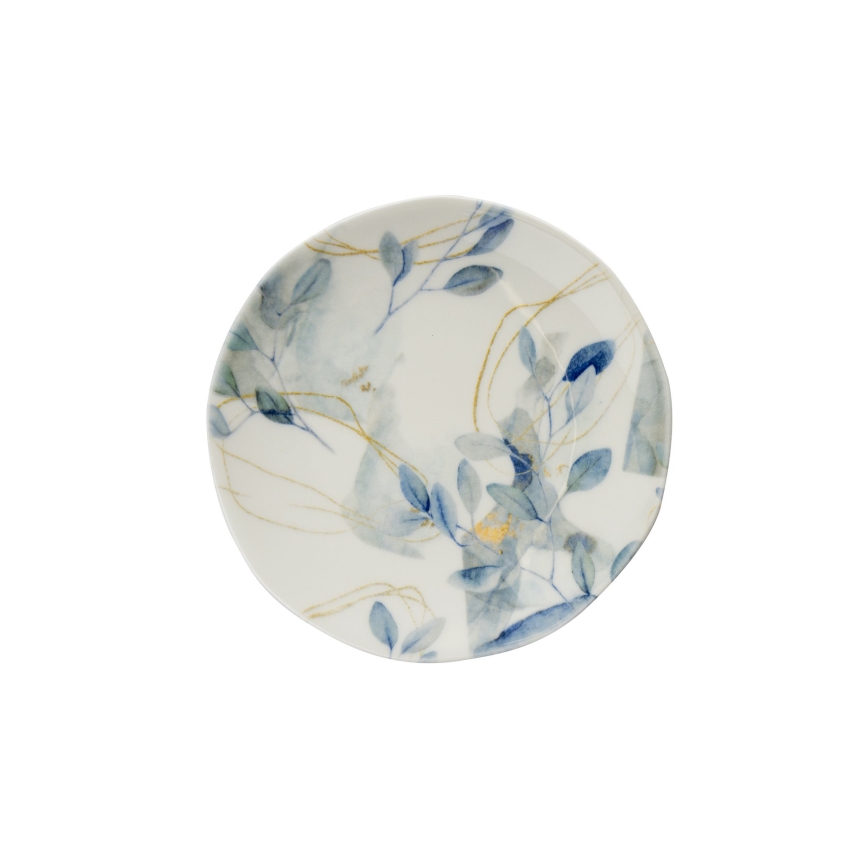 24 daļu porcelāna vakariņu servīze — balta/zila