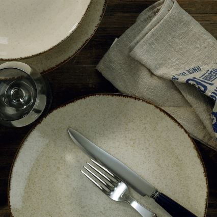 24 daļu trauku komplekts, bēšs/porcelāns