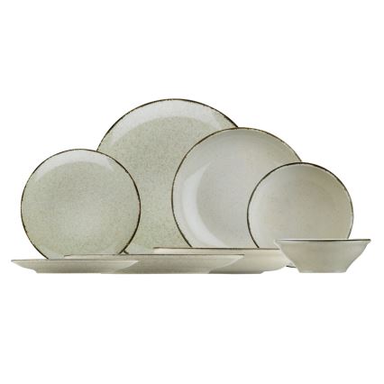 24 daļu trauku komplekts, bēšs/porcelāns