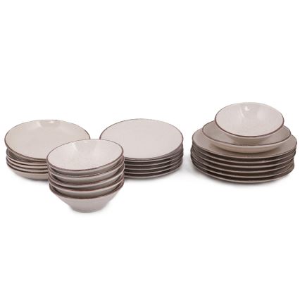 24 daļu trauku komplekts, bēšs/porcelāns