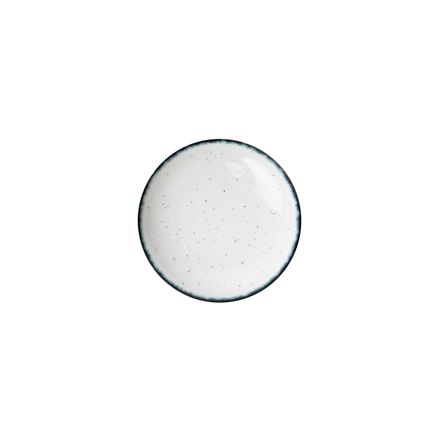 24 daļu trauku komplekts — balts/melns, porcelāns