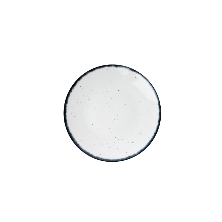 24 daļu trauku komplekts — balts/melns, porcelāns