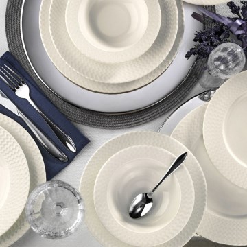 24 daļu vakariņu servīze balta/porcelāns