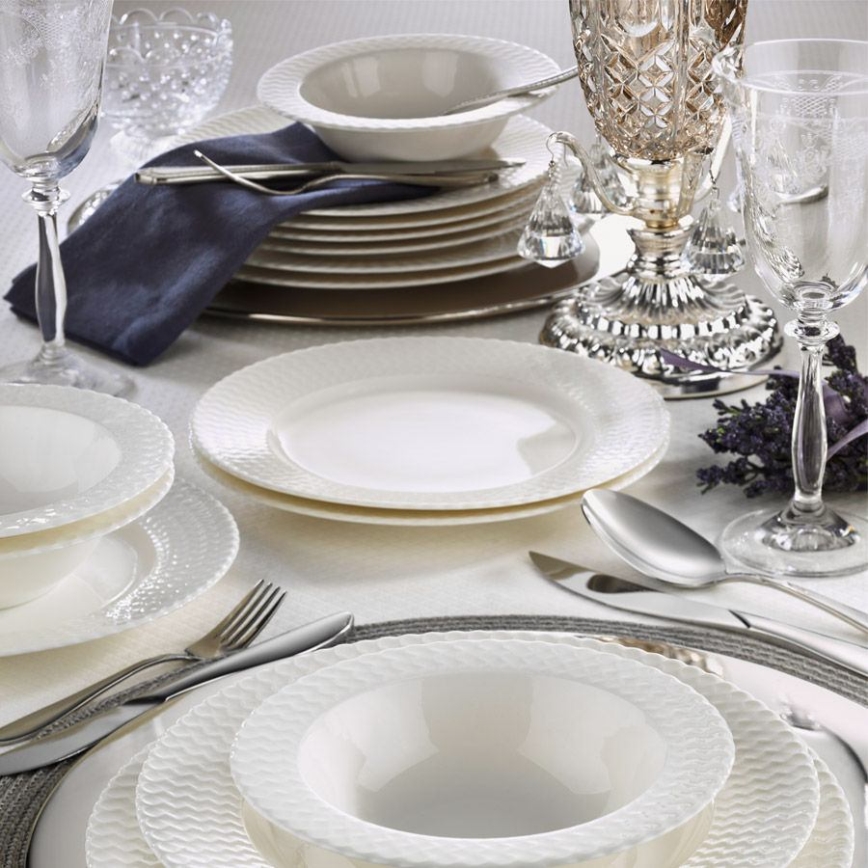 24 daļu vakariņu servīze balta/porcelāns