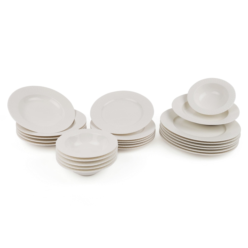 24 daļu vakariņu servīze balta/porcelāns