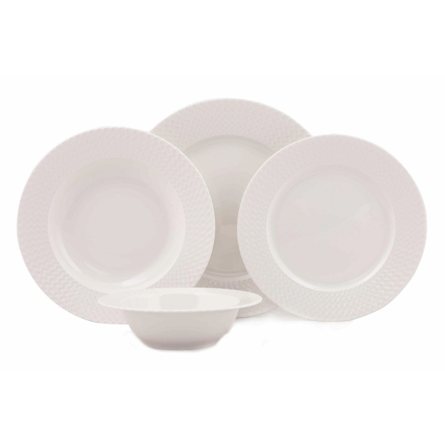24 daļu vakariņu servīze balta/porcelāns