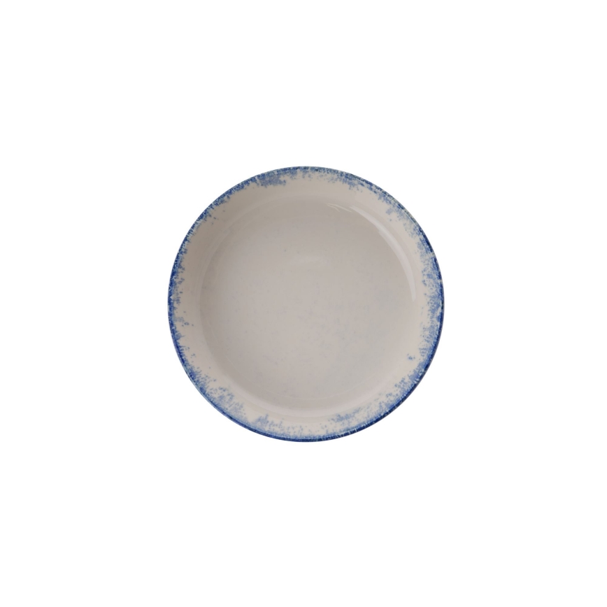 24 daļu vakariņu servīze, balta/zila, porcelāna