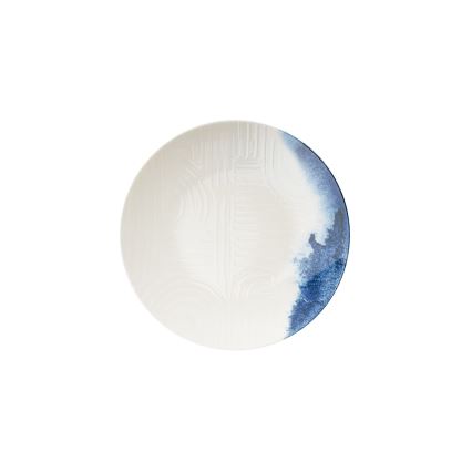 24 daļu vakariņu servīze krēmkrāsaina/zila/porcelāns