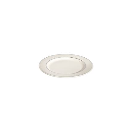 24 daļu vakariņu servīze — balta ar sudraba akcentiem, porcelāns