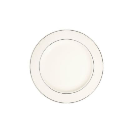 24 daļu vakariņu servīze — balta ar sudraba akcentiem, porcelāns