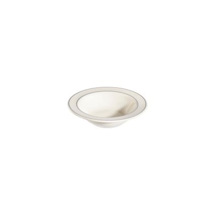 24 daļu vakariņu servīze — balta ar sudraba akcentiem, porcelāns
