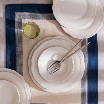24 gab. galda trauku komplekts, balts/porcelāns