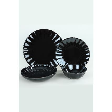 24 gab. melna akmensmasas ēdienu servīze